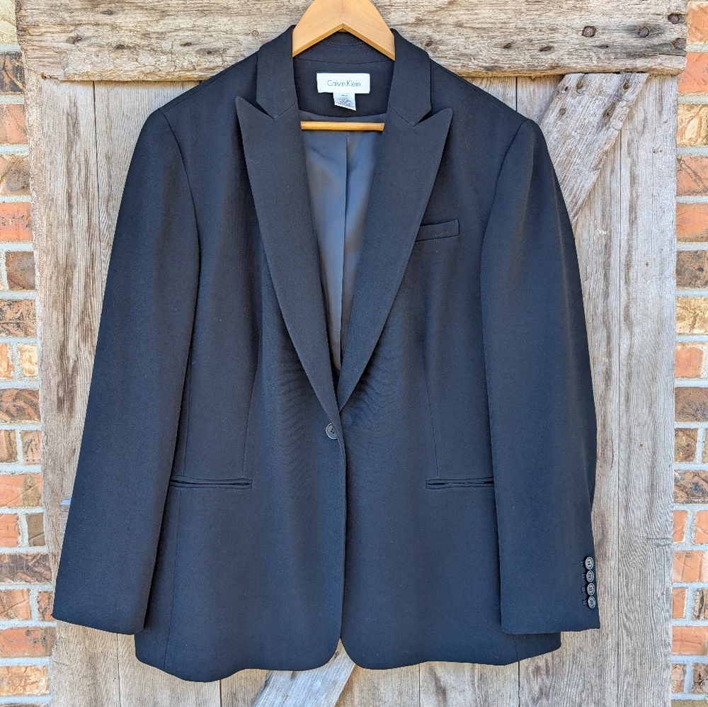 Calvin Klein Classic Black Plus Size Blazer